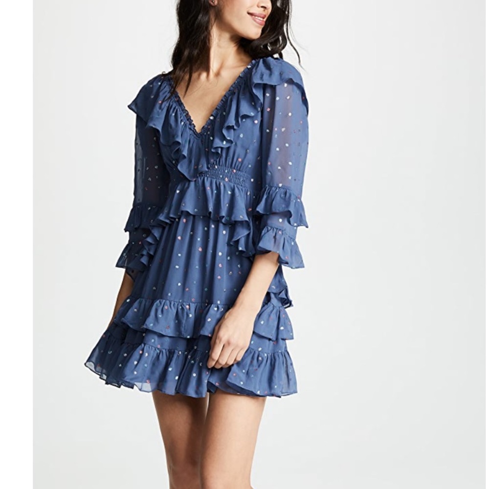 REBECCA TAYLOR Glitter Gem Chiffon Dress - Picture 5 of 10